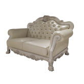 ACME Dresden PU & Antique White Finish Dresden Loveseat Model LV01689
